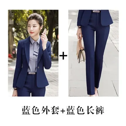 blue pant suits