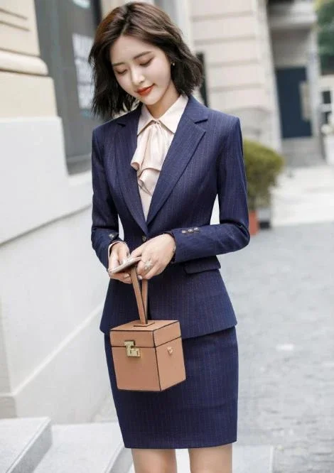 purple blazer skirt