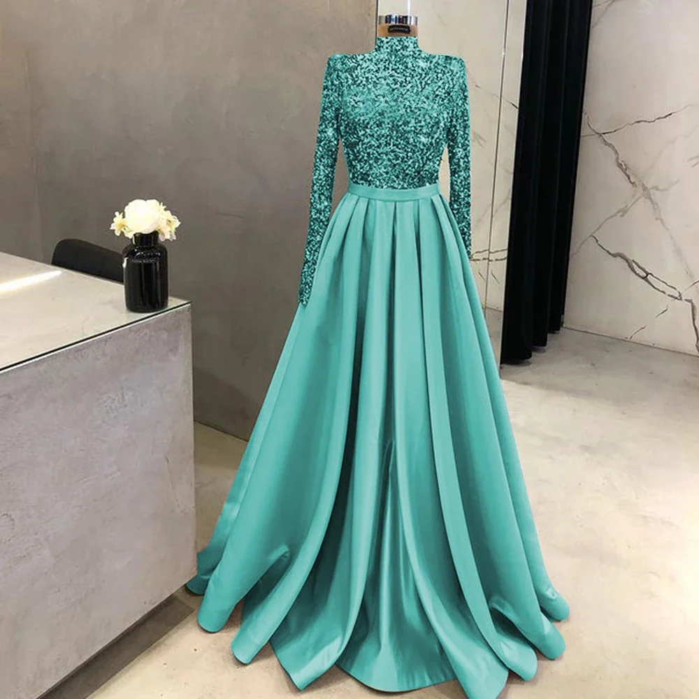 Blue-High Neck