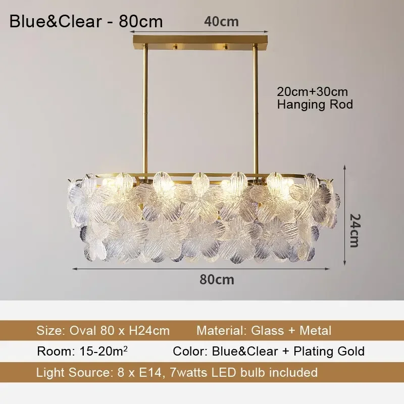 8 Lights Blue Clear