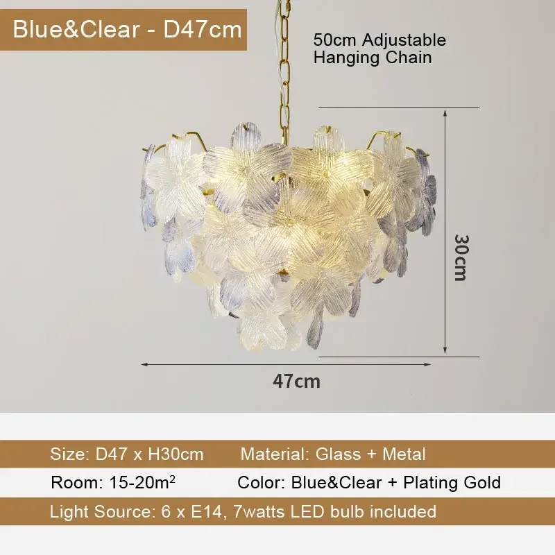 6 Lights Blue Clear